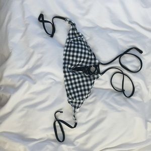 Patterned Halter Cross Bikini Top